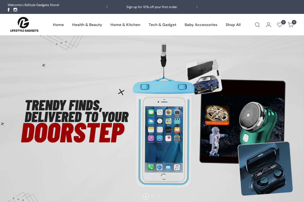 Lifestyle Gadgets homepage screenshot