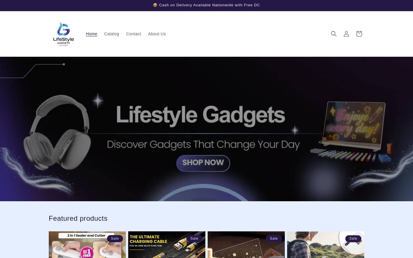 lifestylegadgets.store homepage screenshot