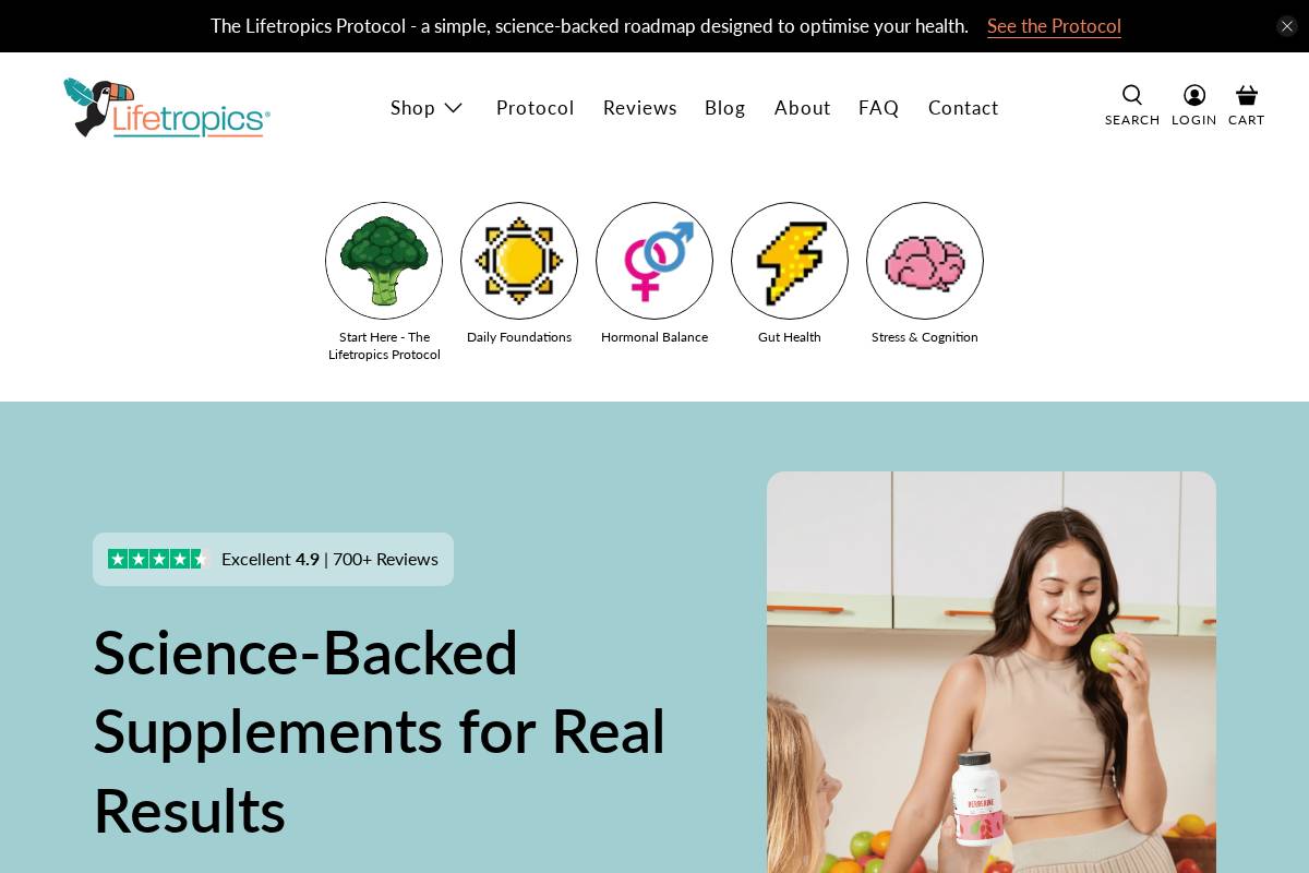 lifetropics.com homepage screenshot