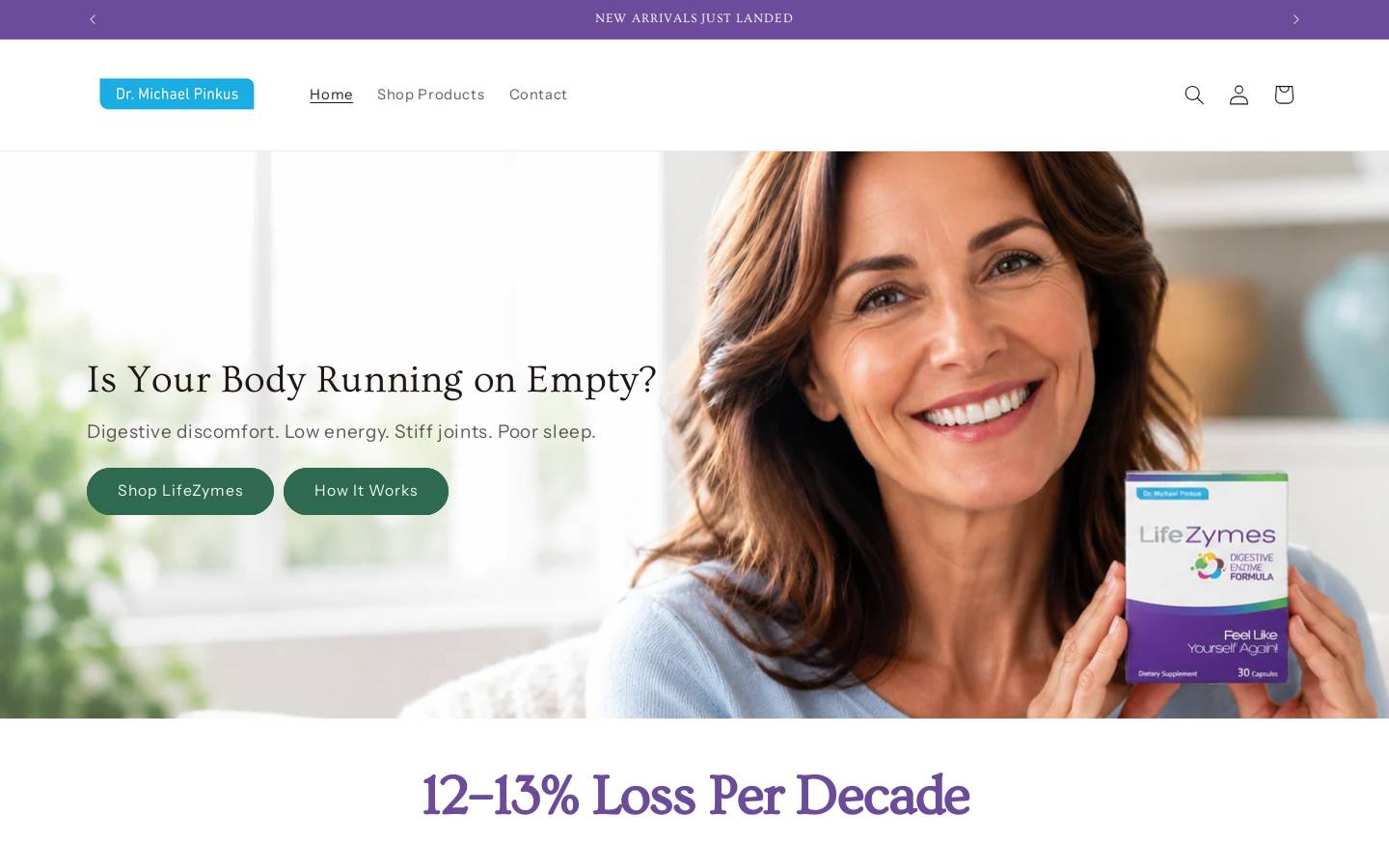 lifezymes.com homepage screenshot