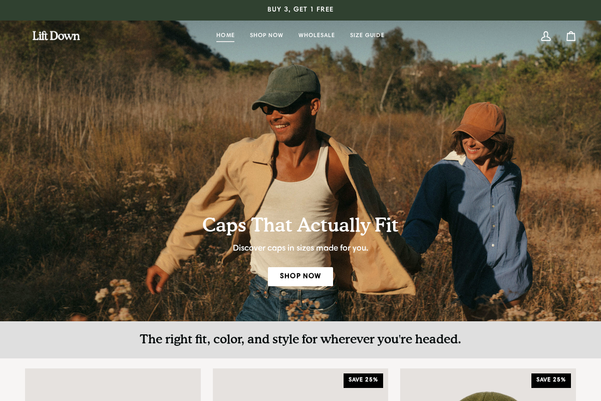 Lift Down homepage screenshot