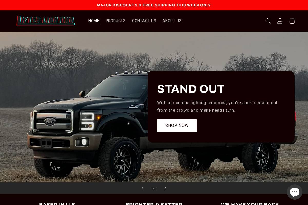 liftedlighting.net homepage screenshot