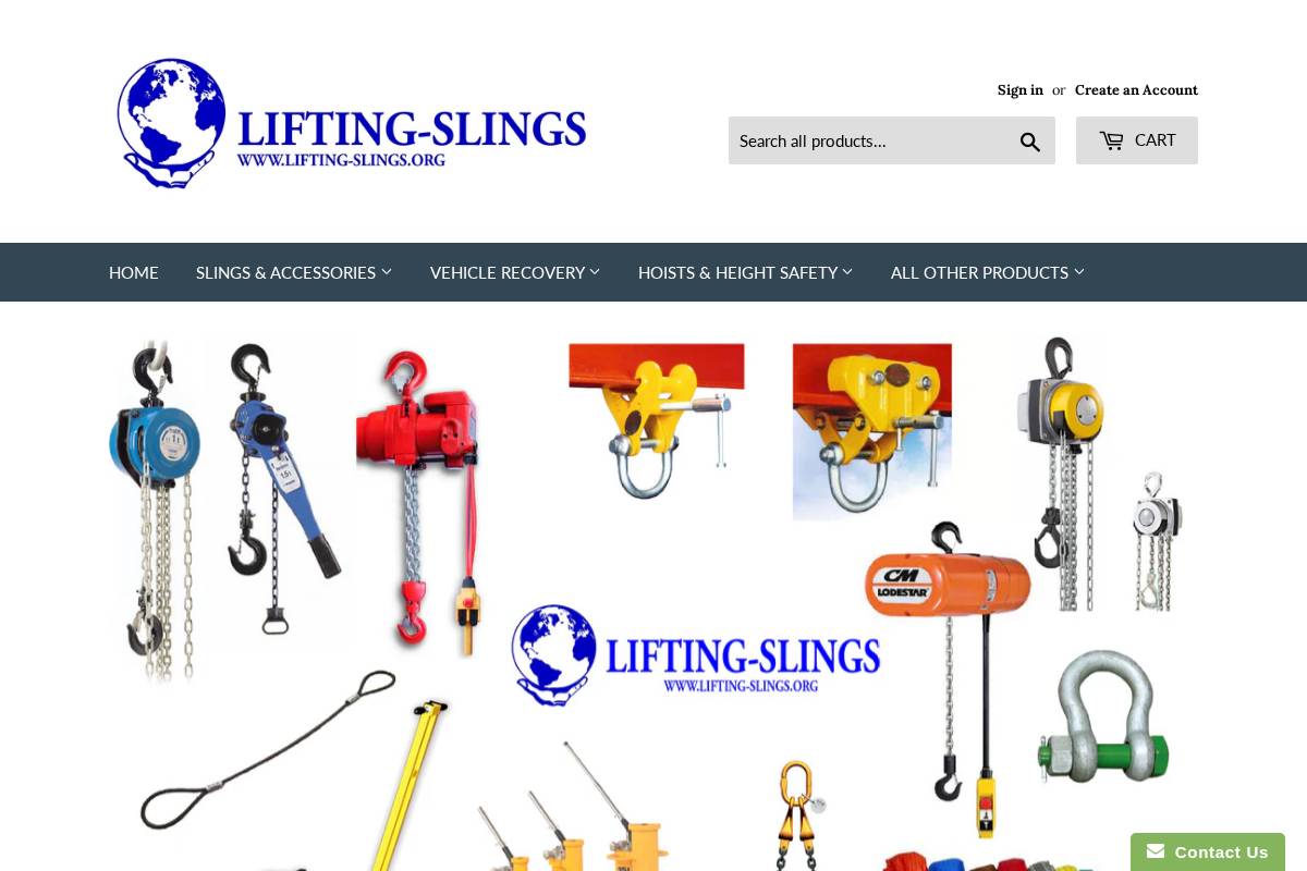lifting-slings.org homepage screenshot