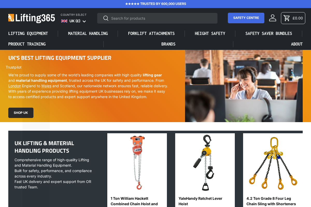 Lifting365 homepage screenshot