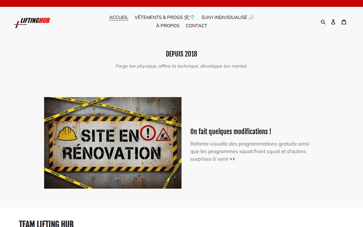 liftinghub.fr homepage screenshot