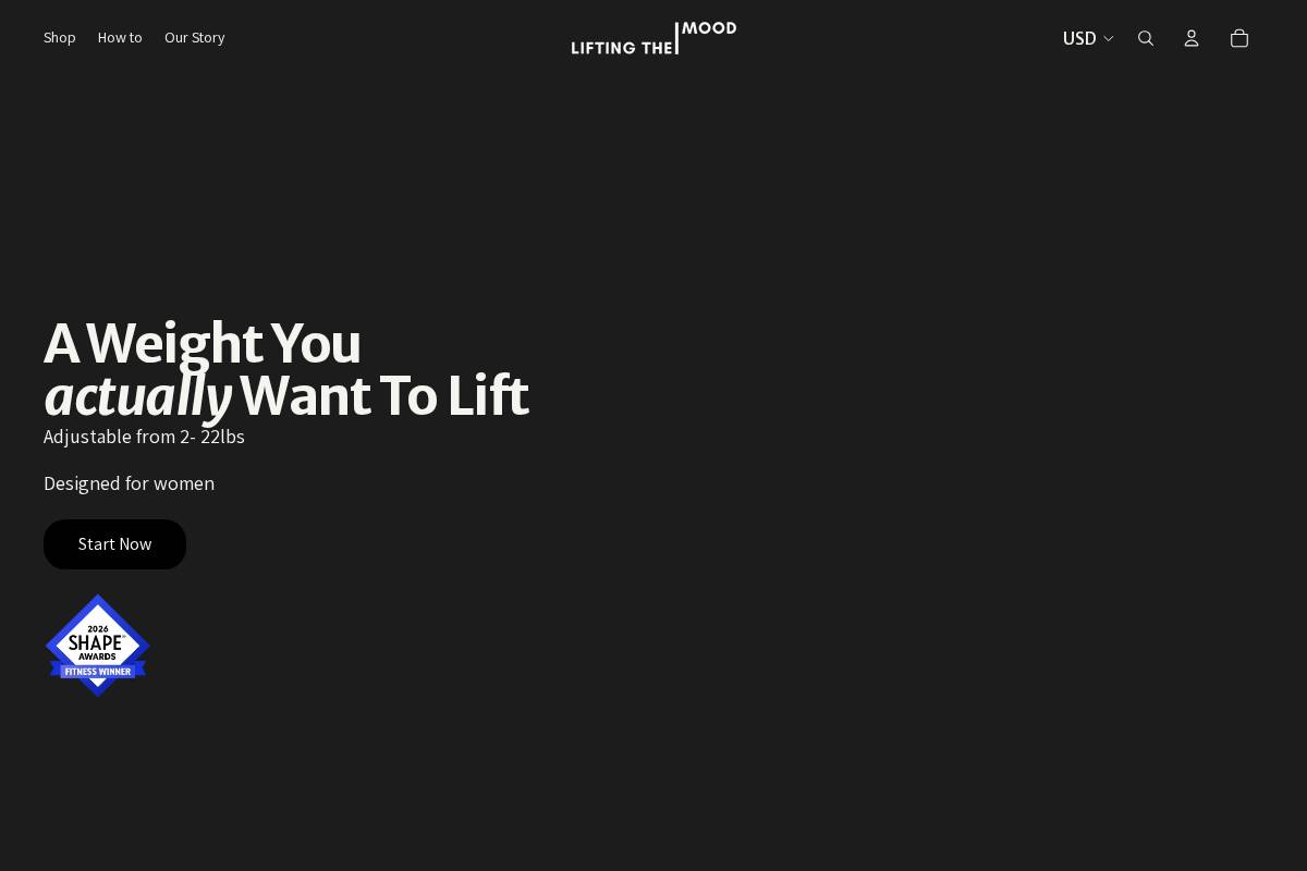 liftingthemood.com homepage screenshot