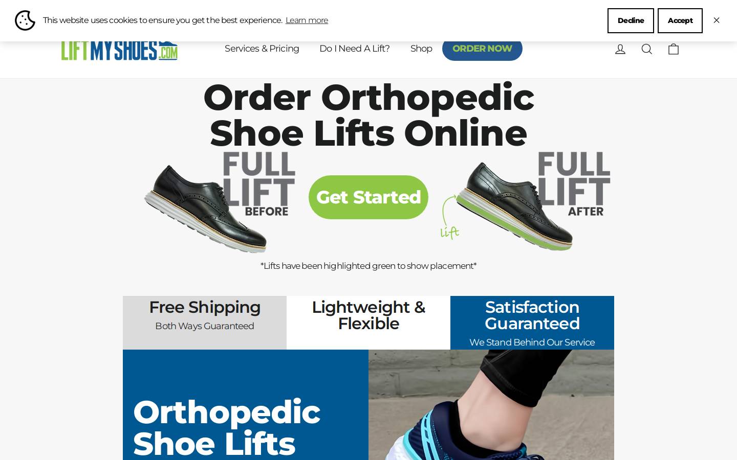 liftmyshoes.com homepage screenshot