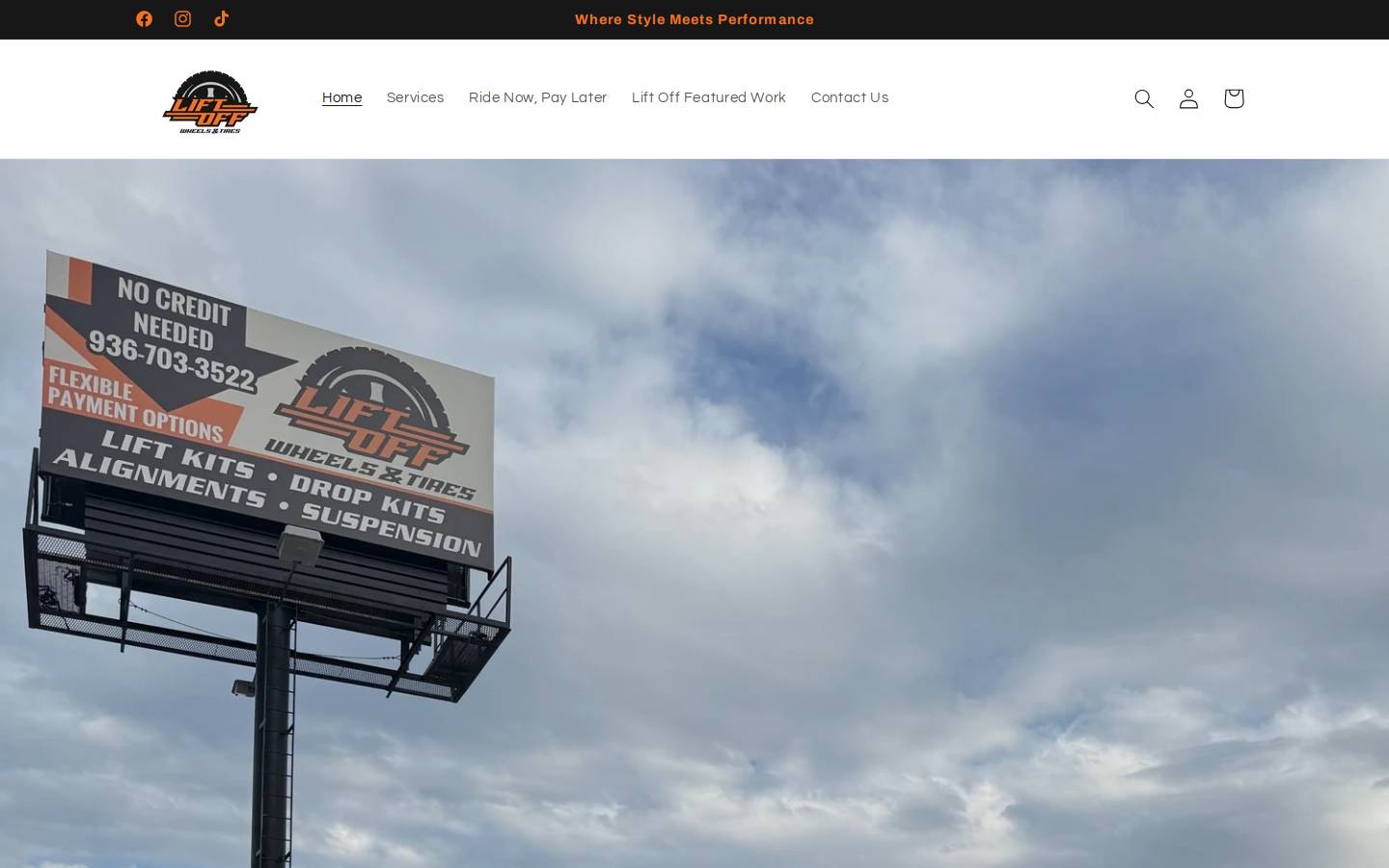 liftoffwheelstires.com homepage screenshot