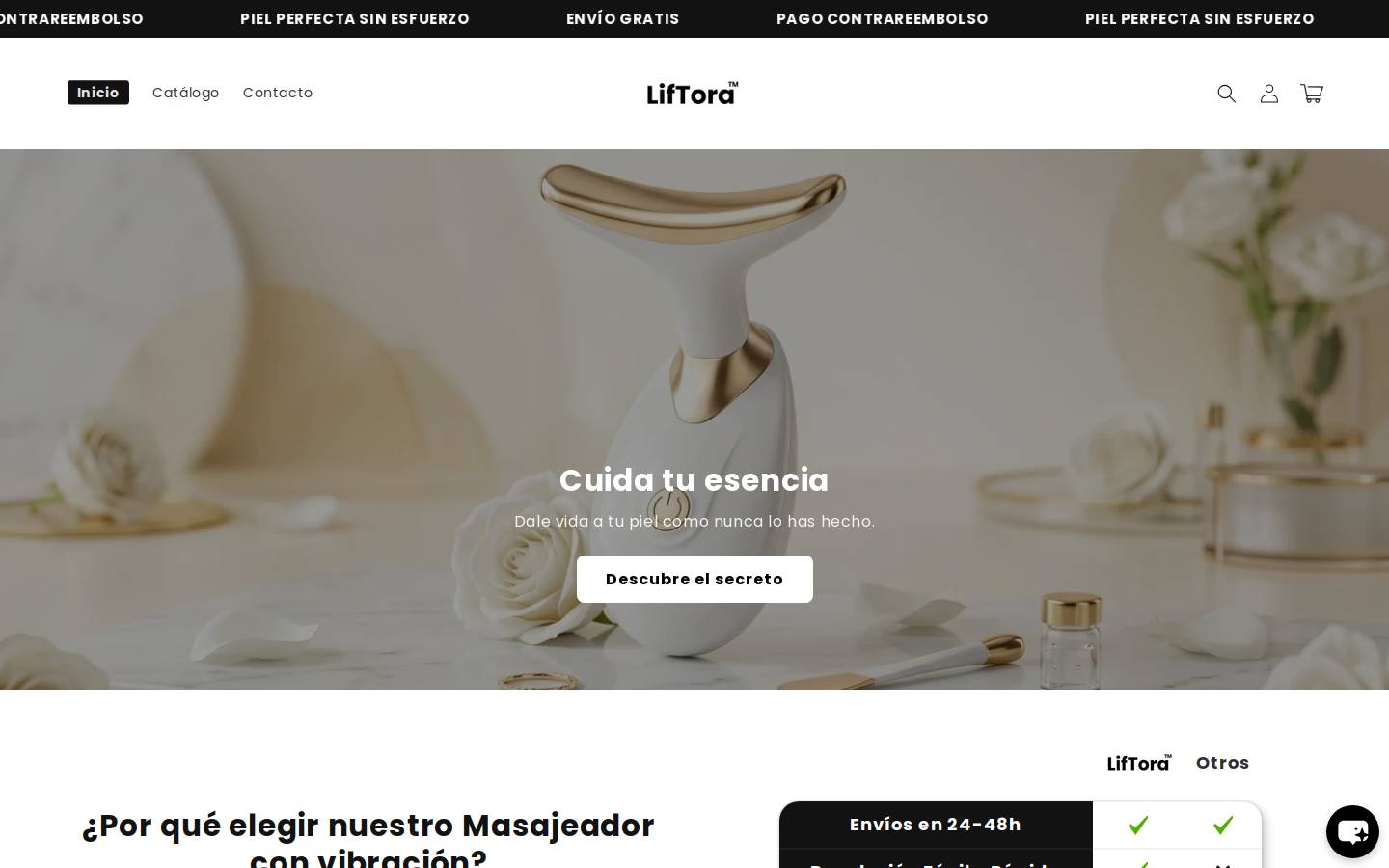 liftora.es homepage screenshot