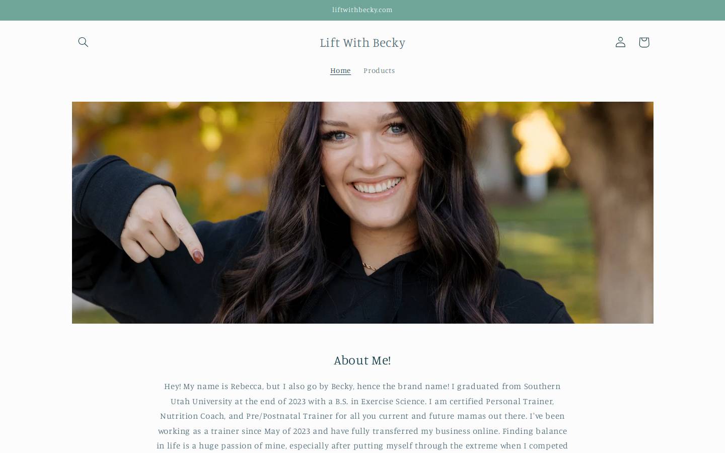 liftwithbecky.com homepage screenshot