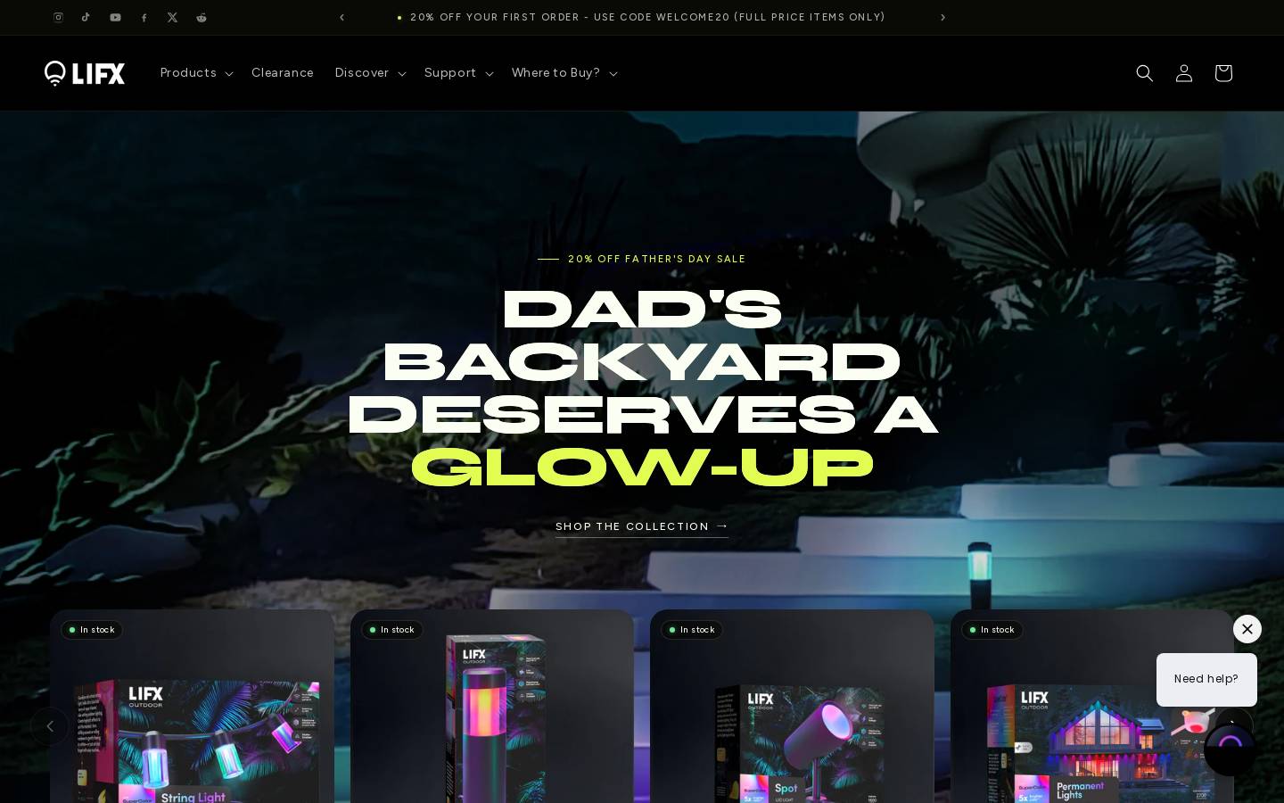 LIFX homepage screenshot