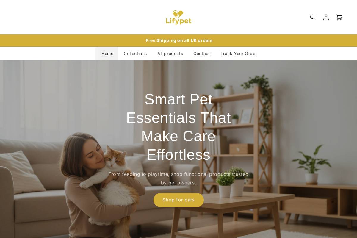 Lifypet homepage screenshot