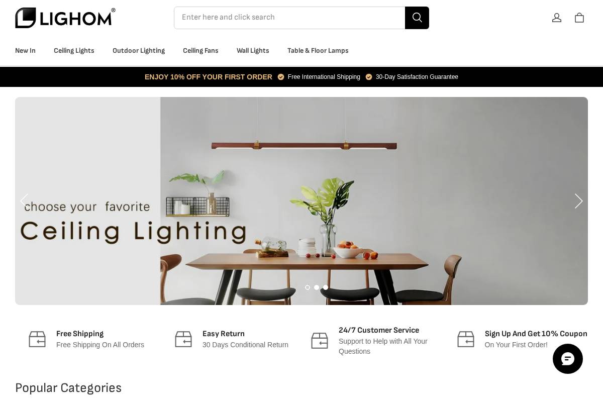 Lighom homepage screenshot