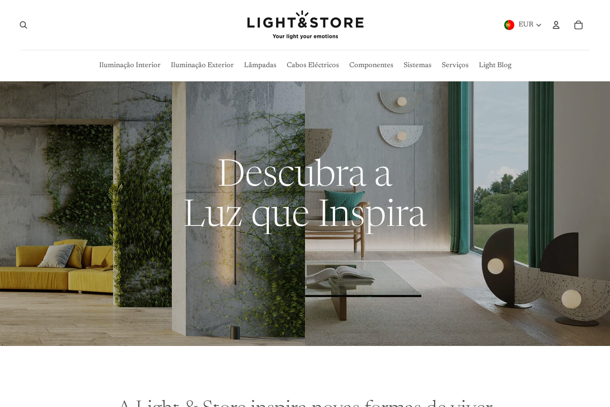Light & Store homepage screenshot