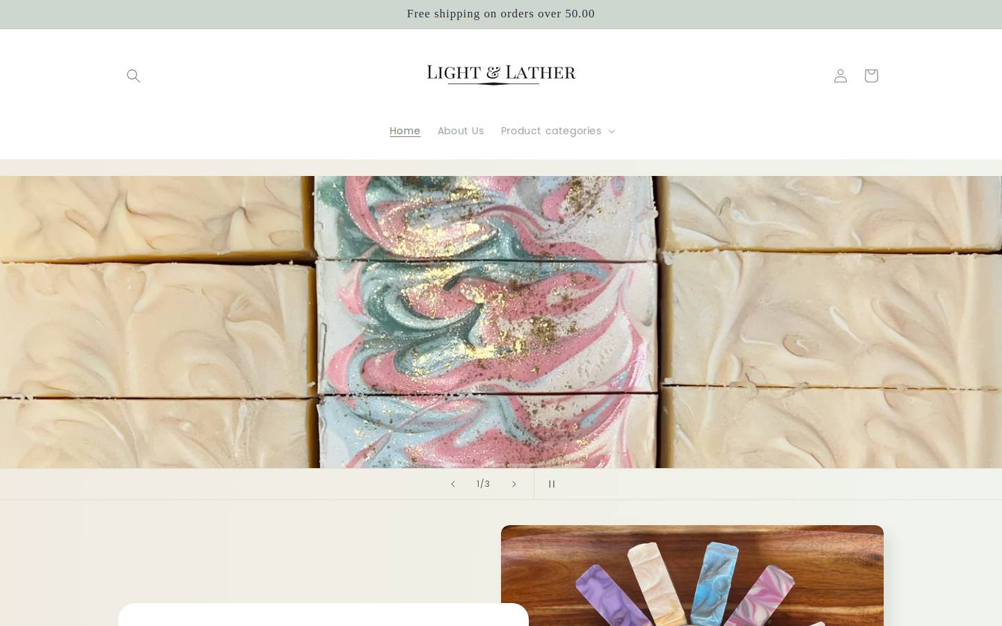 lightandlather.com homepage screenshot