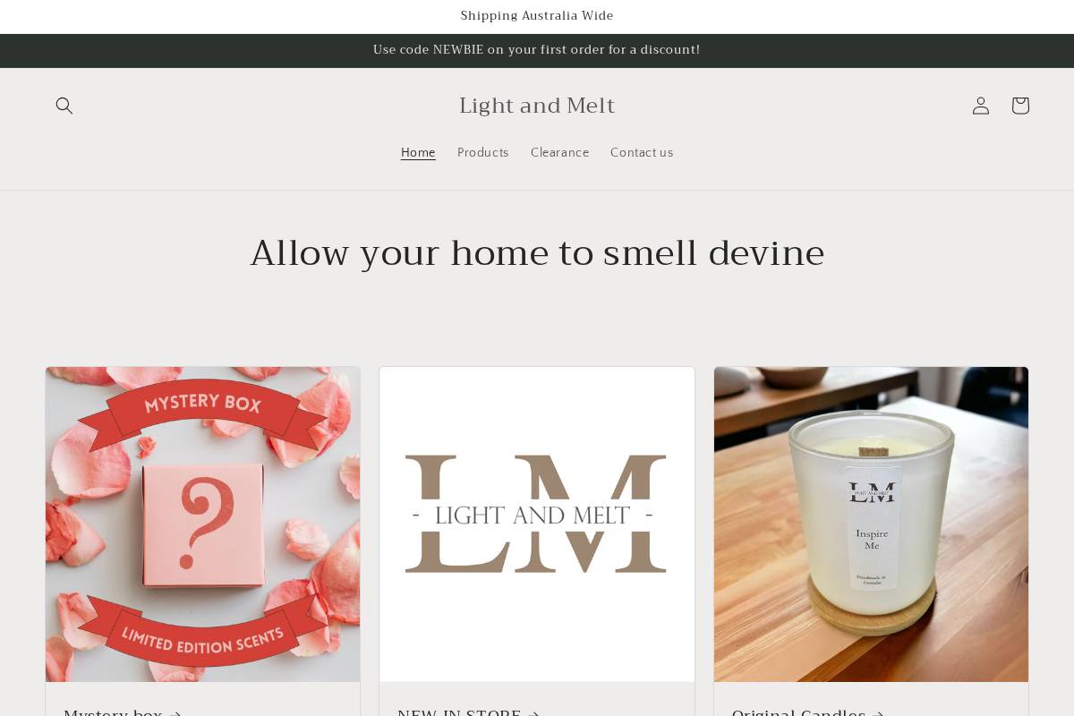 lightandmelt.com homepage screenshot