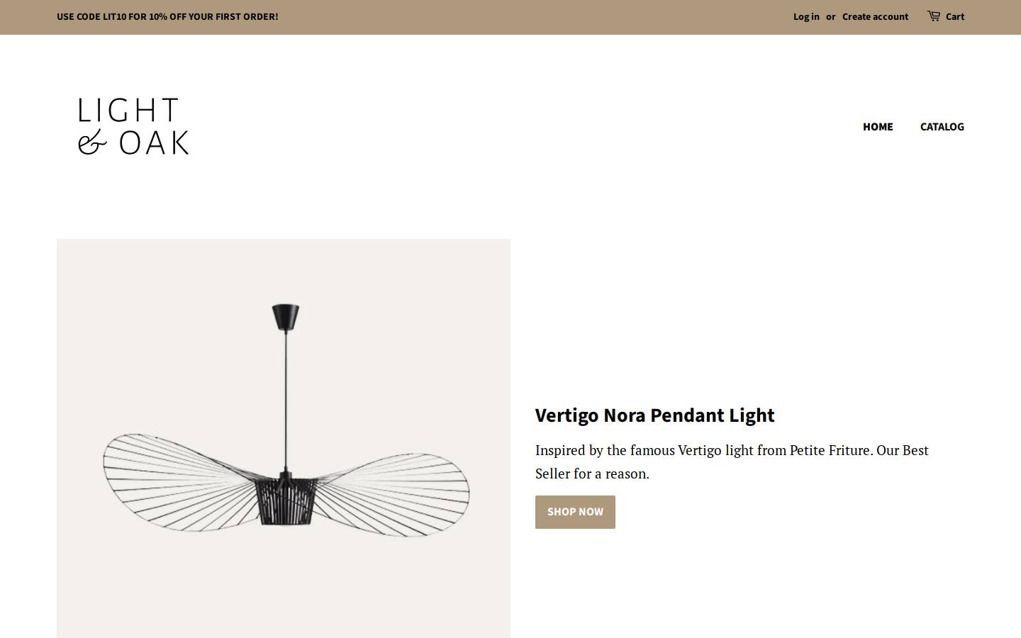 lightandoak.com homepage screenshot