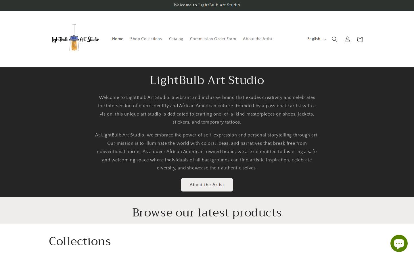 lightbulbartstudio.com homepage screenshot