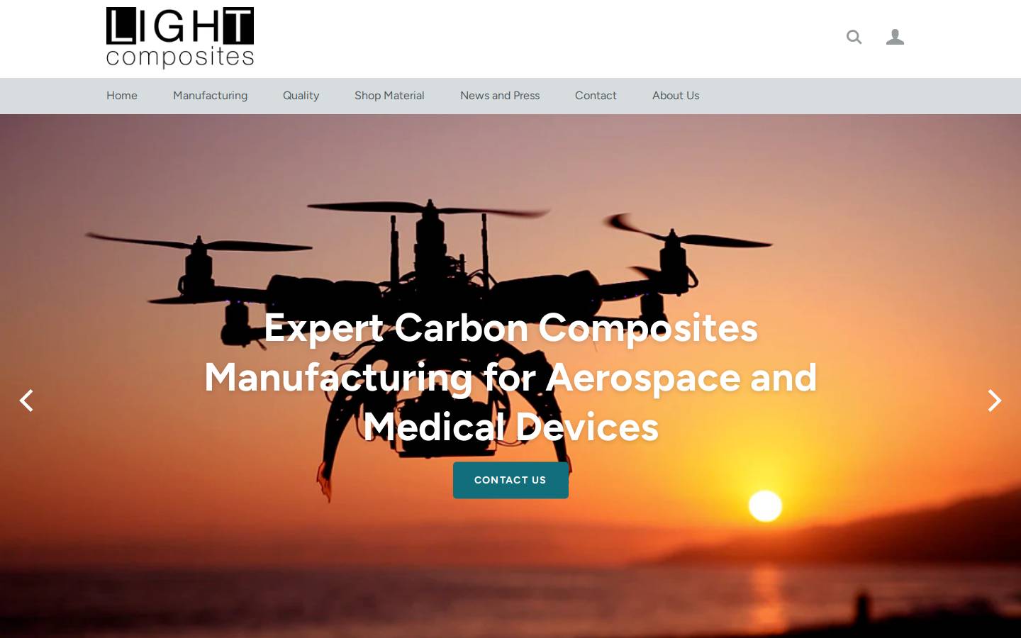 lightcomposites.net homepage screenshot