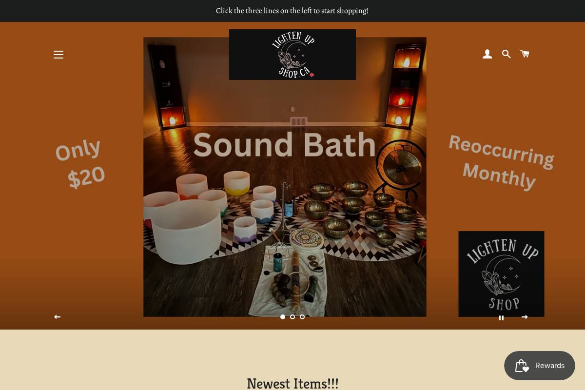 lightenupshop.ca homepage screenshot
