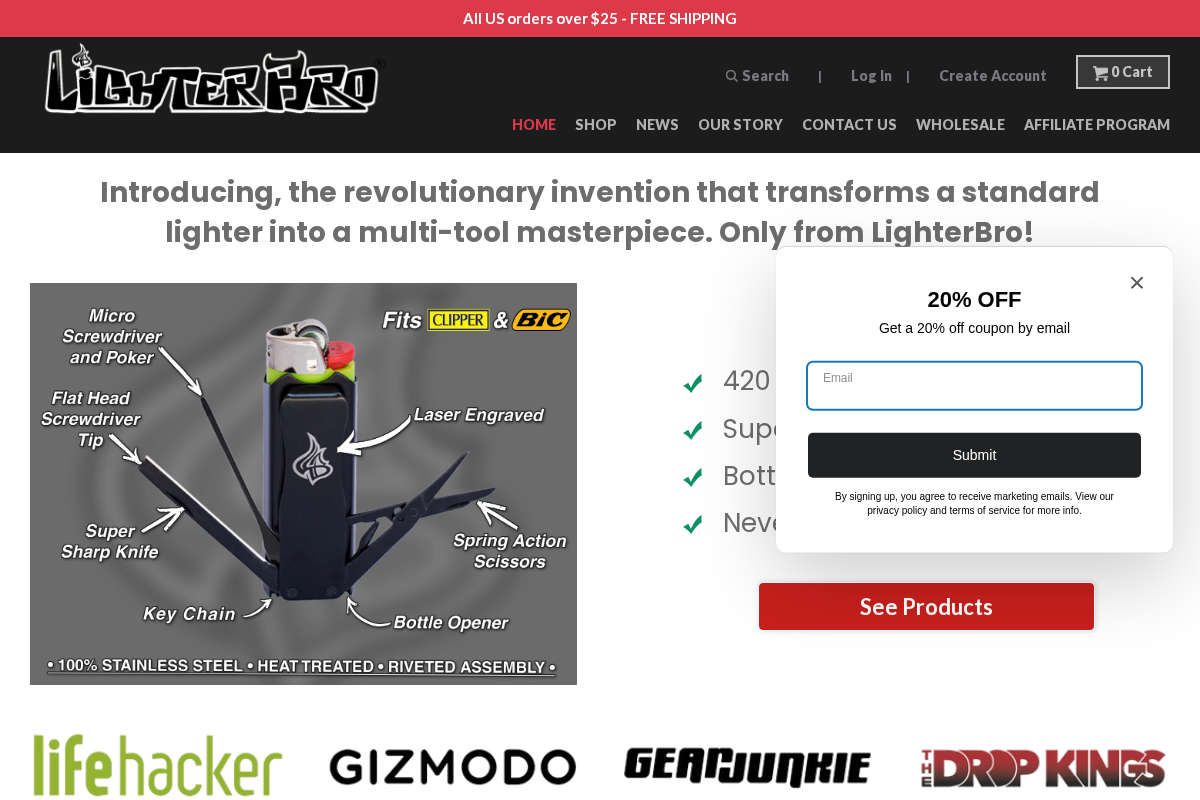 lighterbro.com homepage screenshot