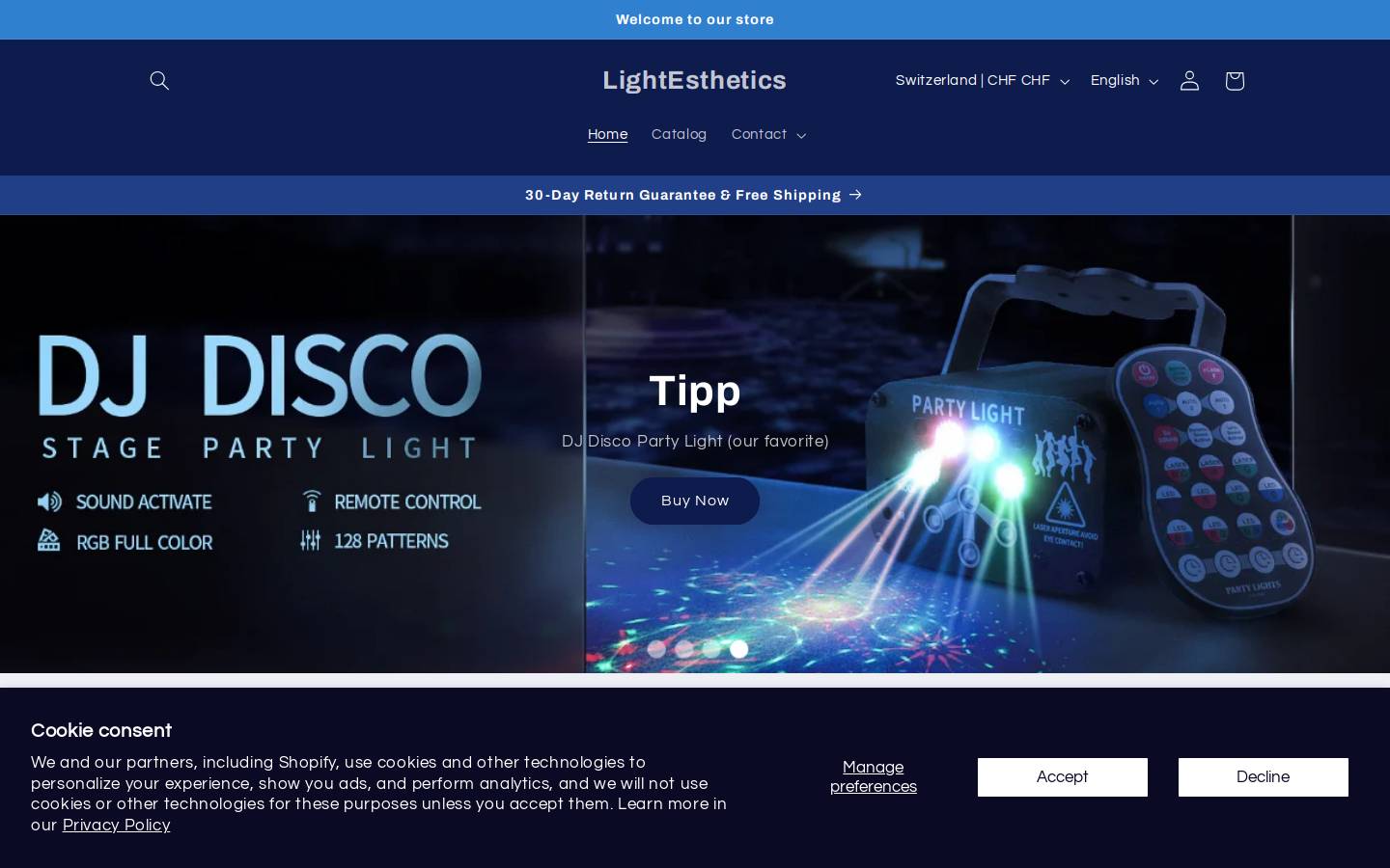 Lightesthetics homepage screenshot