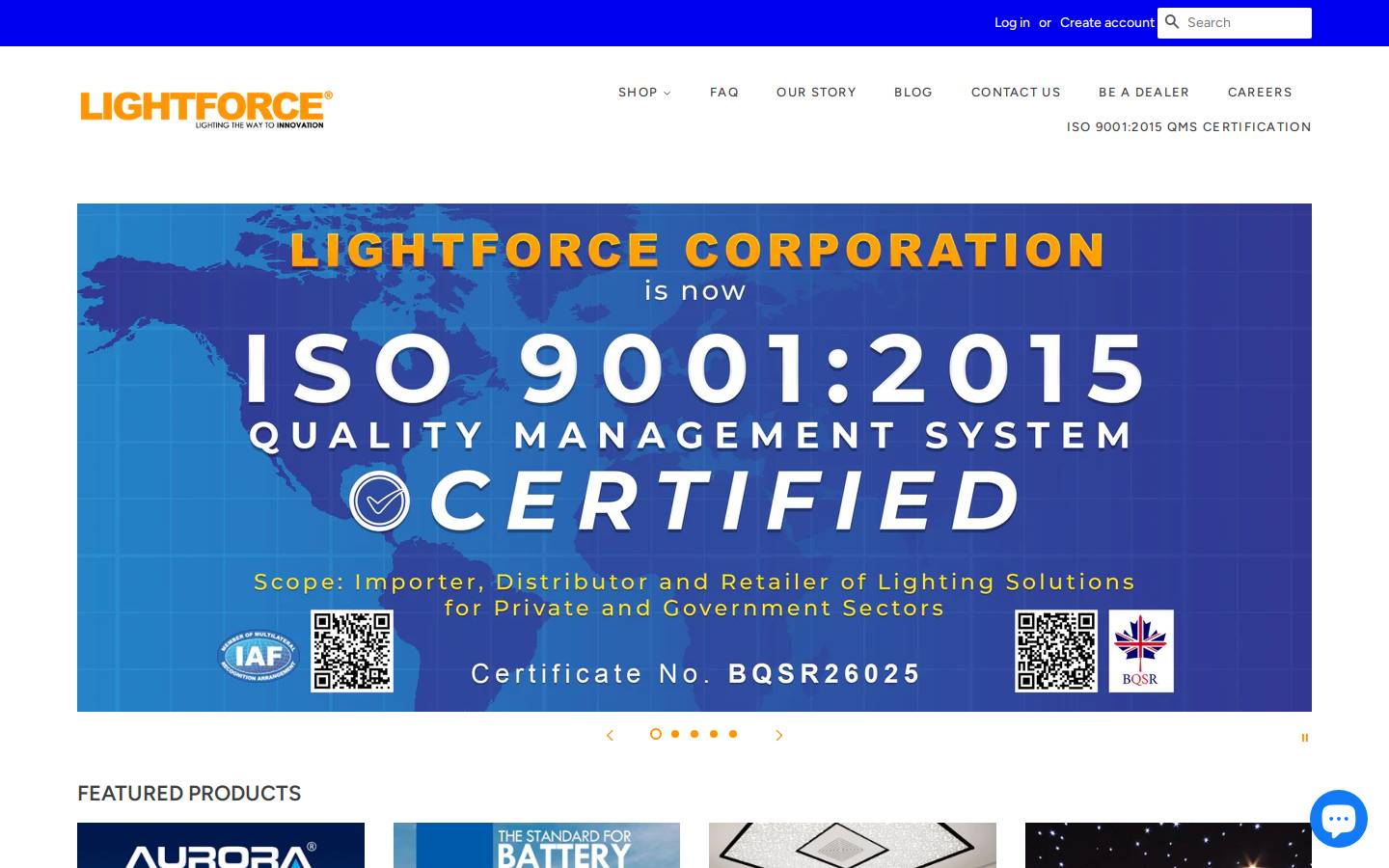 lightforcecorp.com homepage screenshot