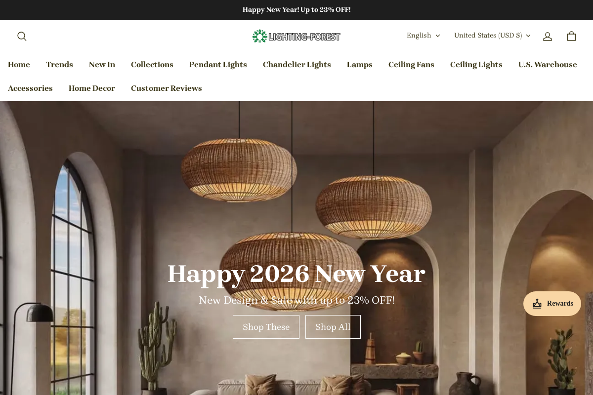 Lighting Forest homepage screenshot