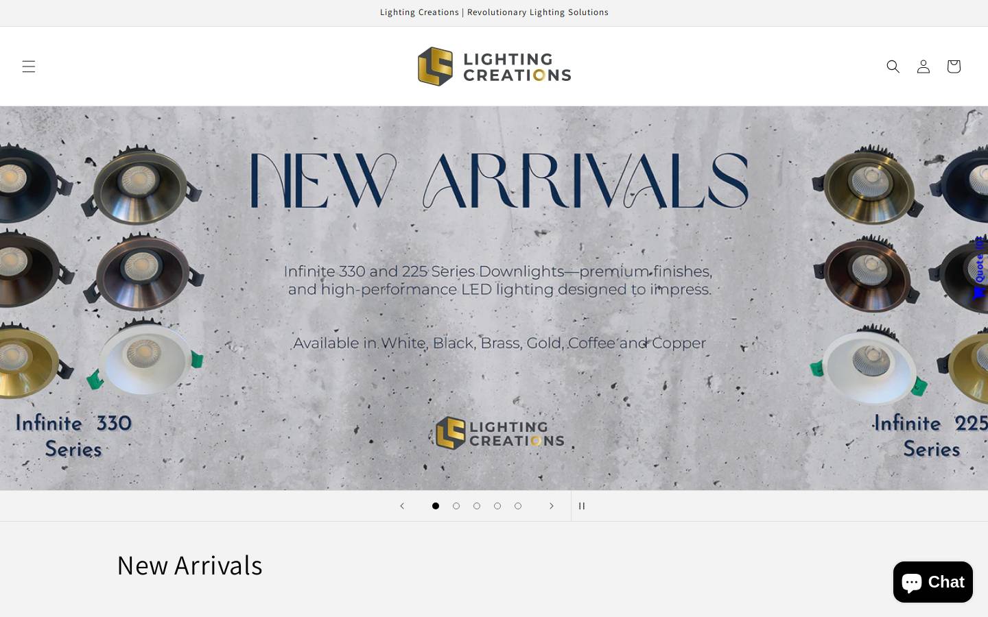 lightingcreations.com.au homepage screenshot
