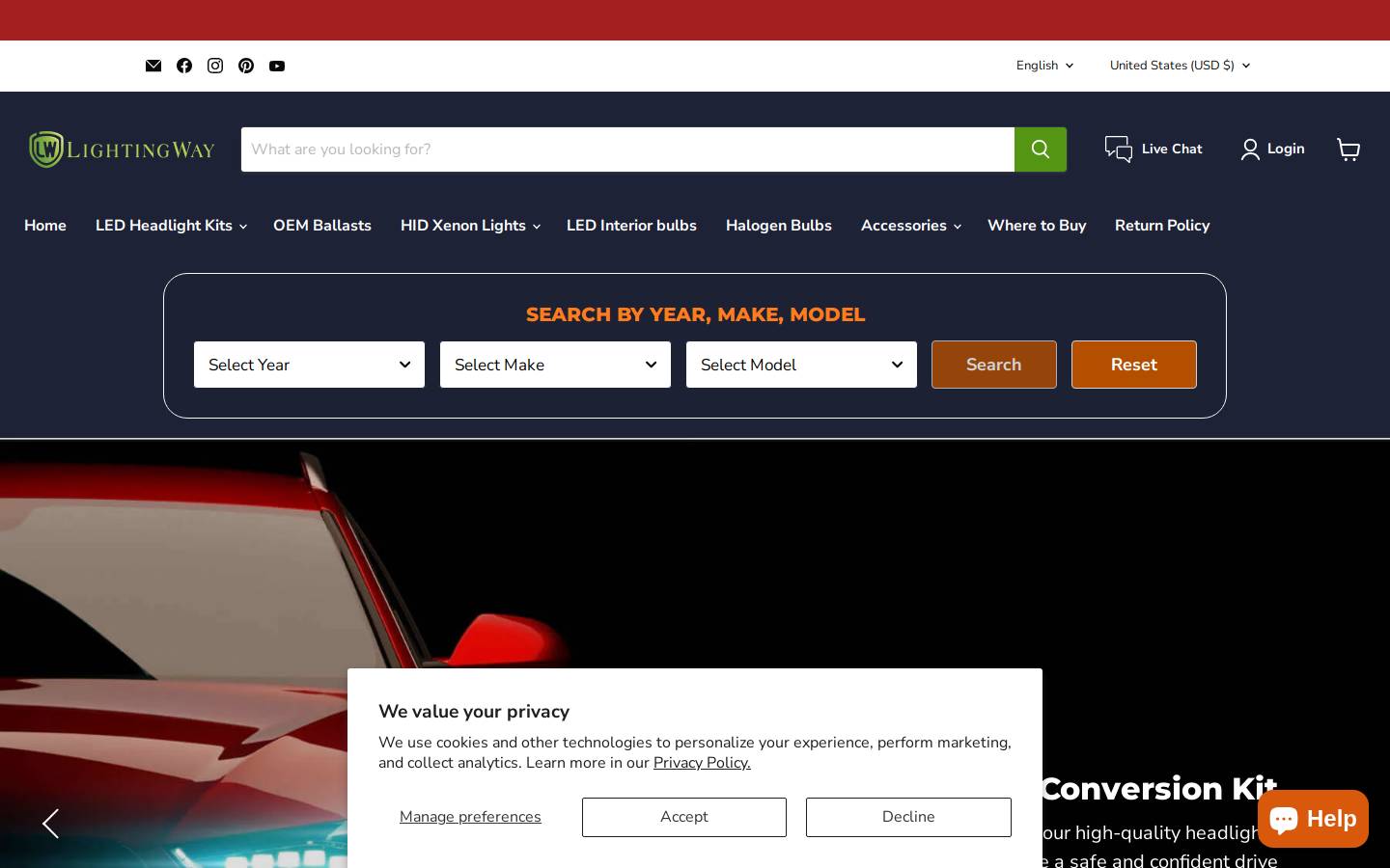 lightingwayonline.com homepage screenshot