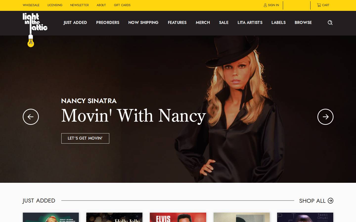 Lightintheattic homepage screenshot