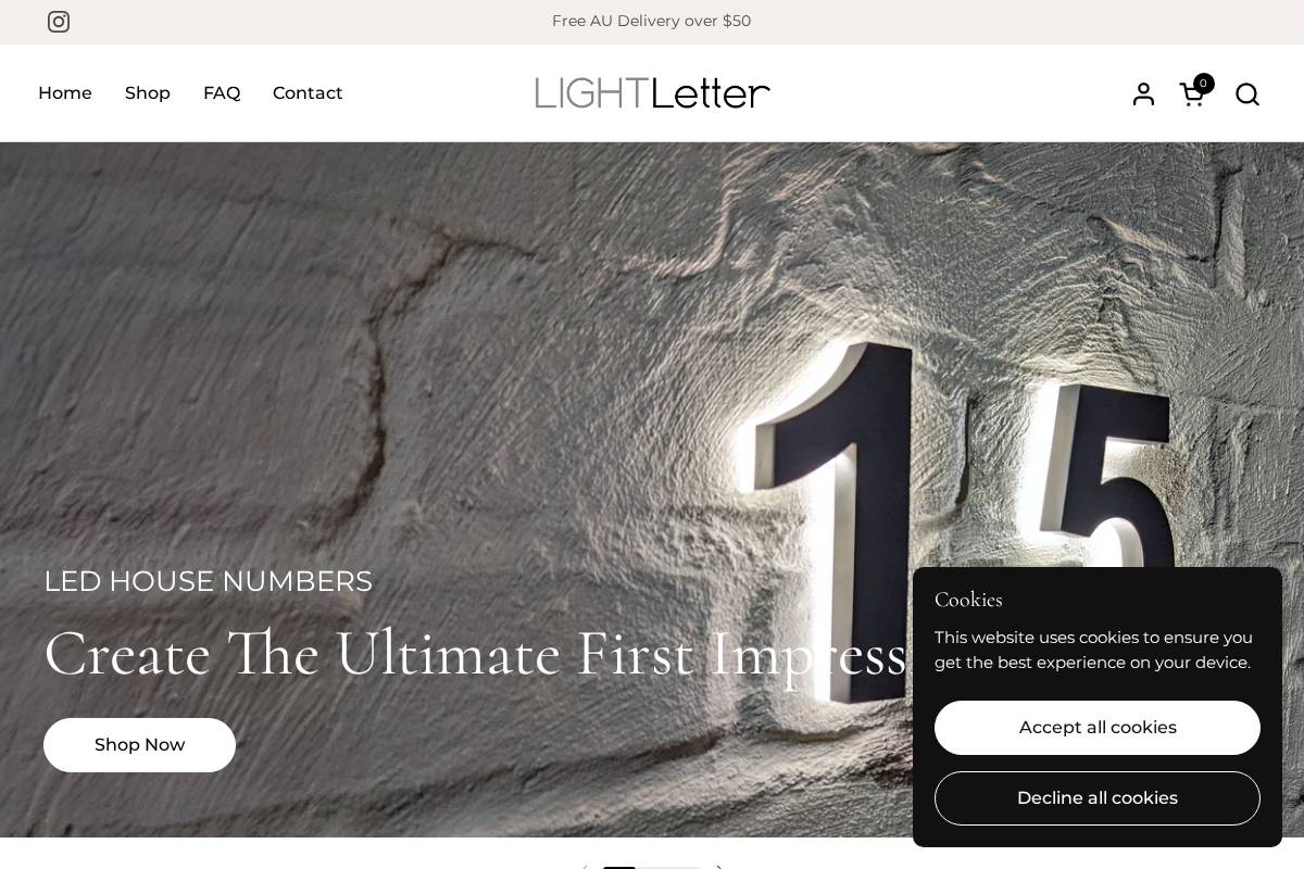 lightletter.com.au homepage screenshot