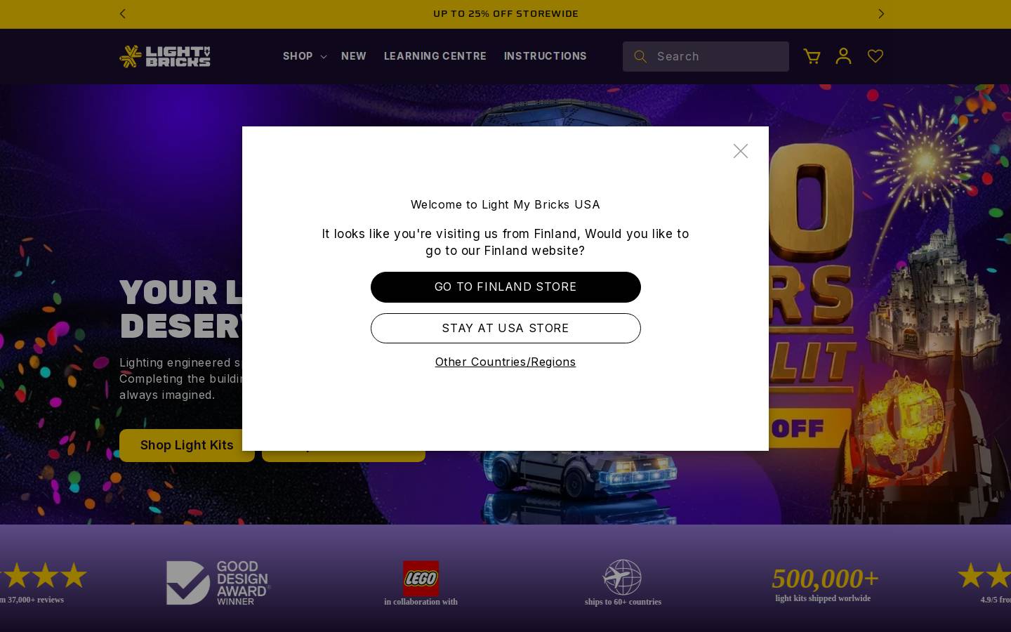Light My Bricks USA homepage screenshot