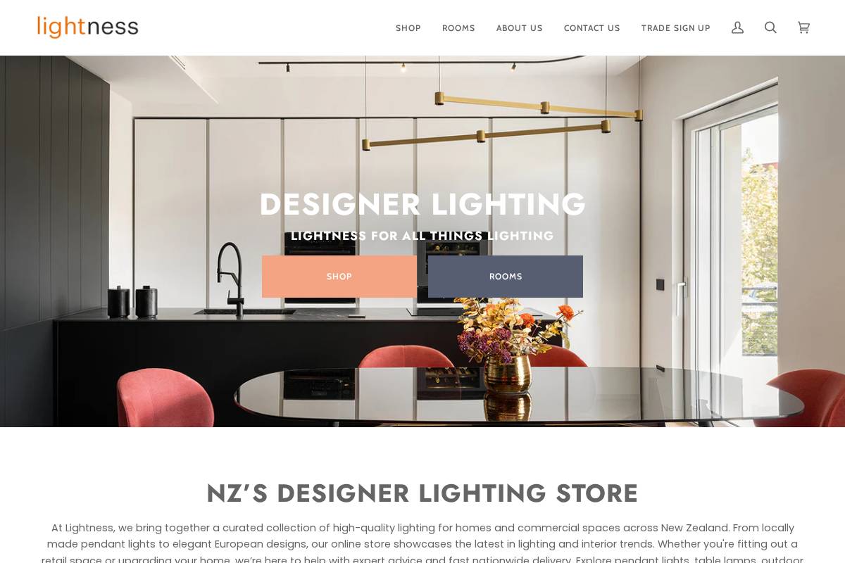 lightness.co.nz homepage screenshot