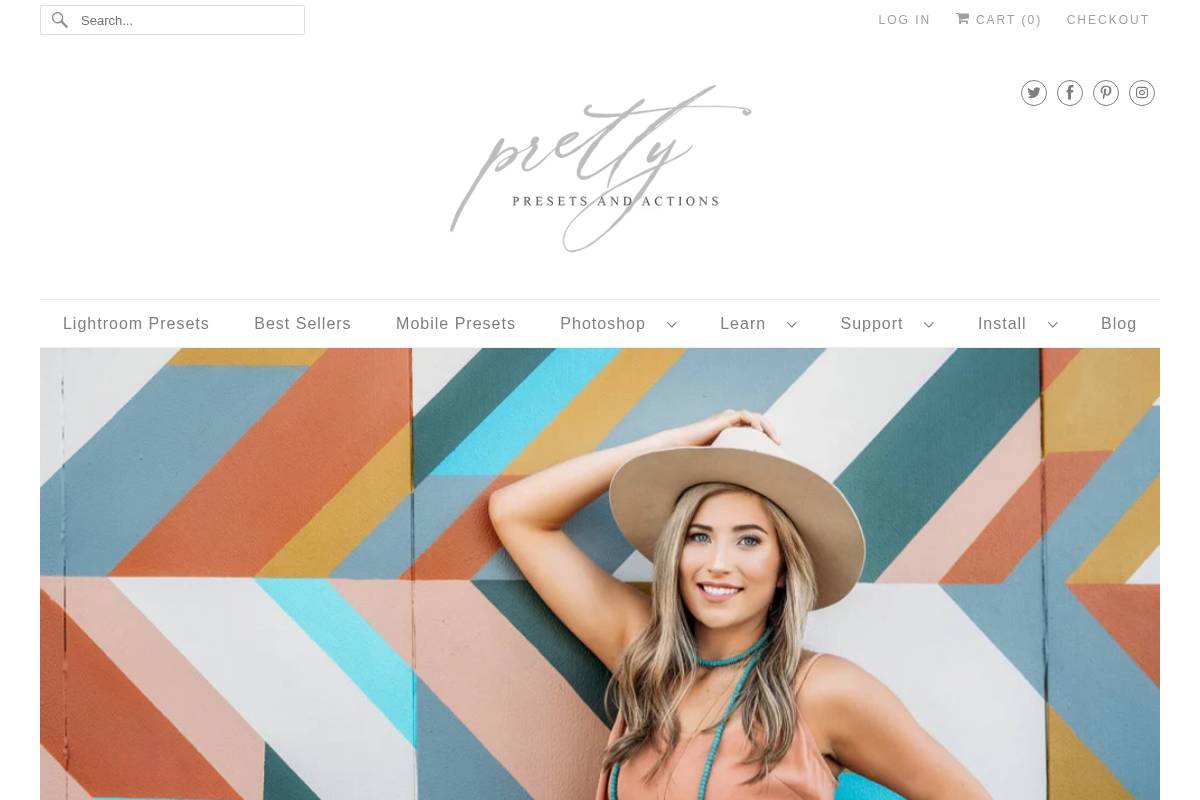 Pretty Presets homepage screenshot