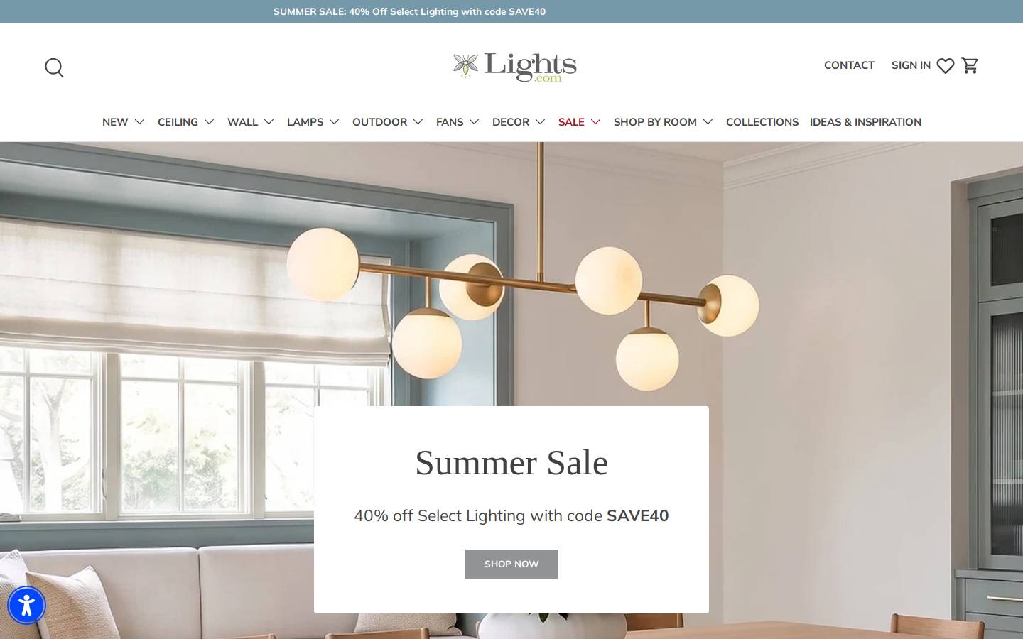 Lights.com homepage screenshot