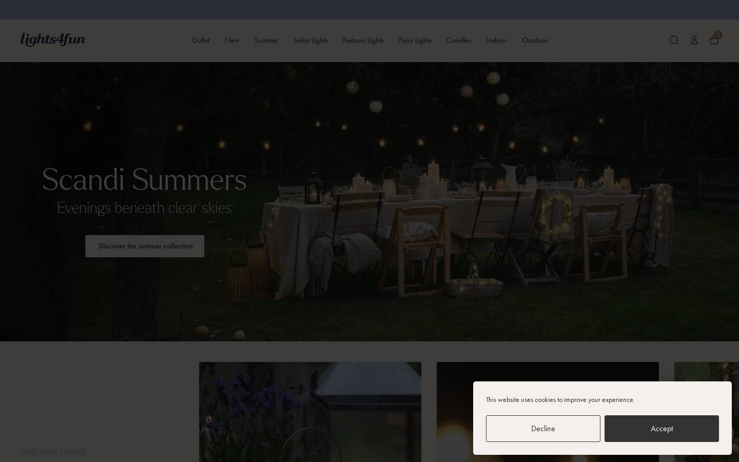 Lights4fun homepage screenshot