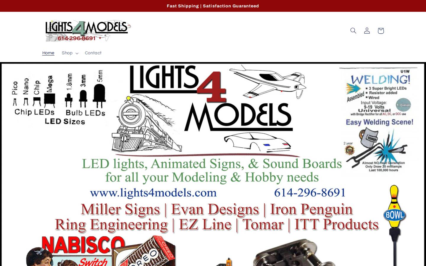 lights4models.com homepage screenshot