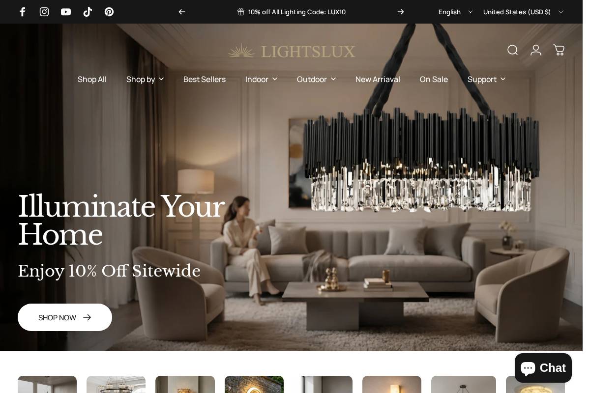 Lightslux homepage screenshot