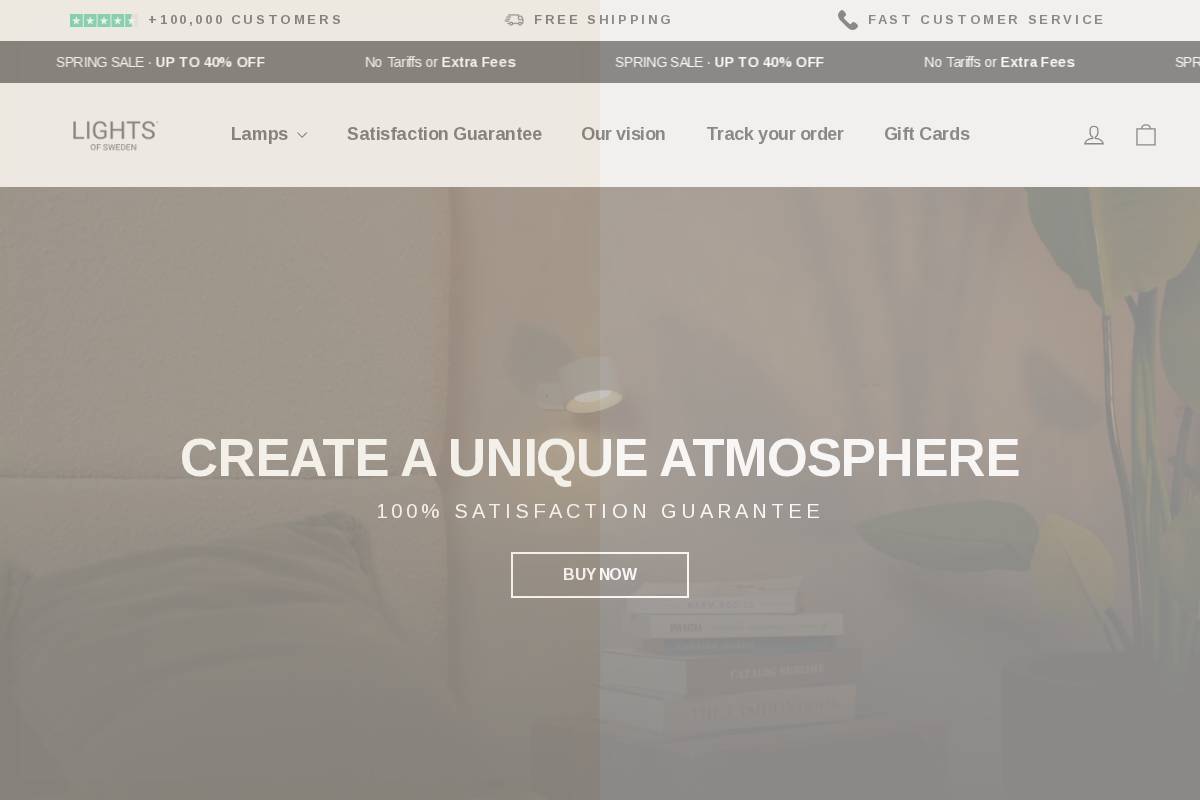 Lightsofsweden homepage screenshot