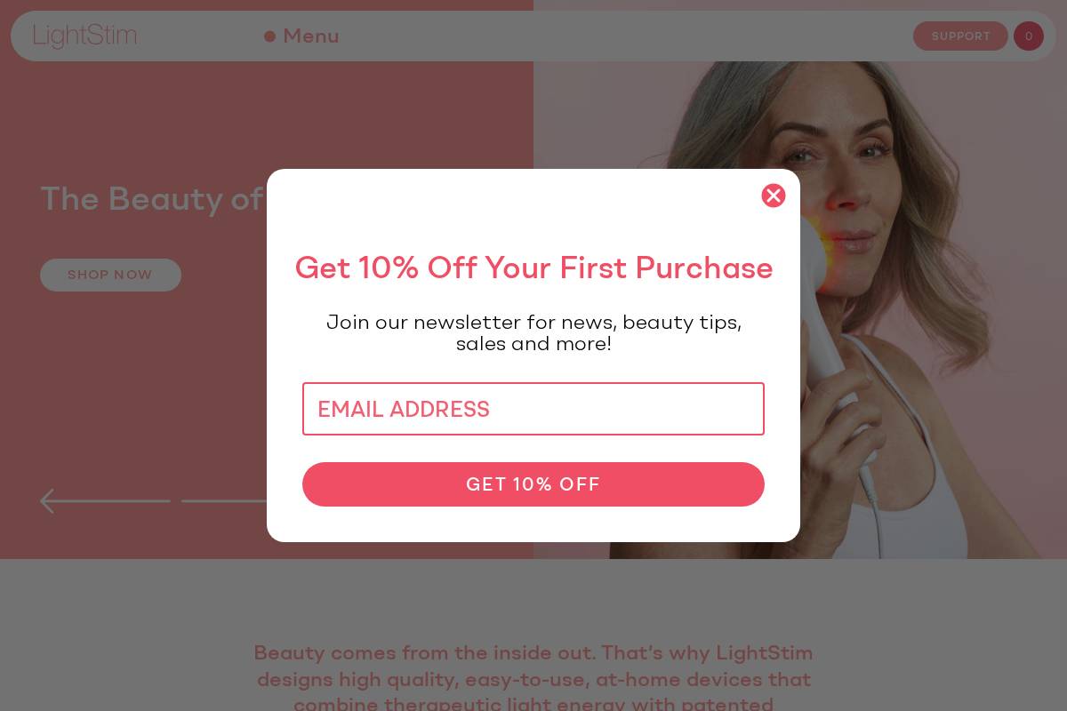 LightStim homepage screenshot
