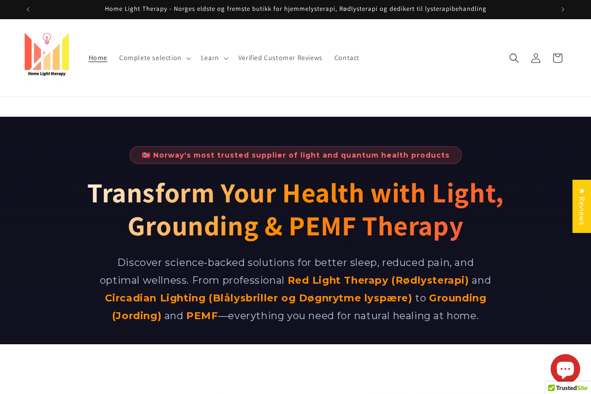 Home Light Therapy homepage screenshot
