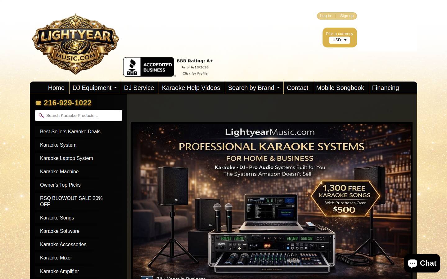 Light Year Music homepage screenshot