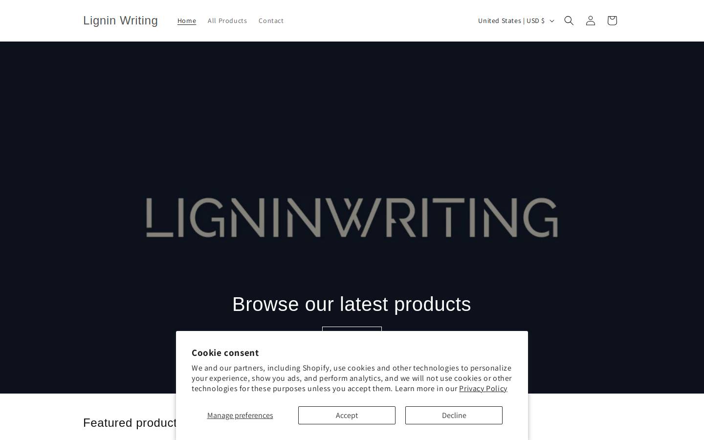 ligninwriting.com homepage screenshot