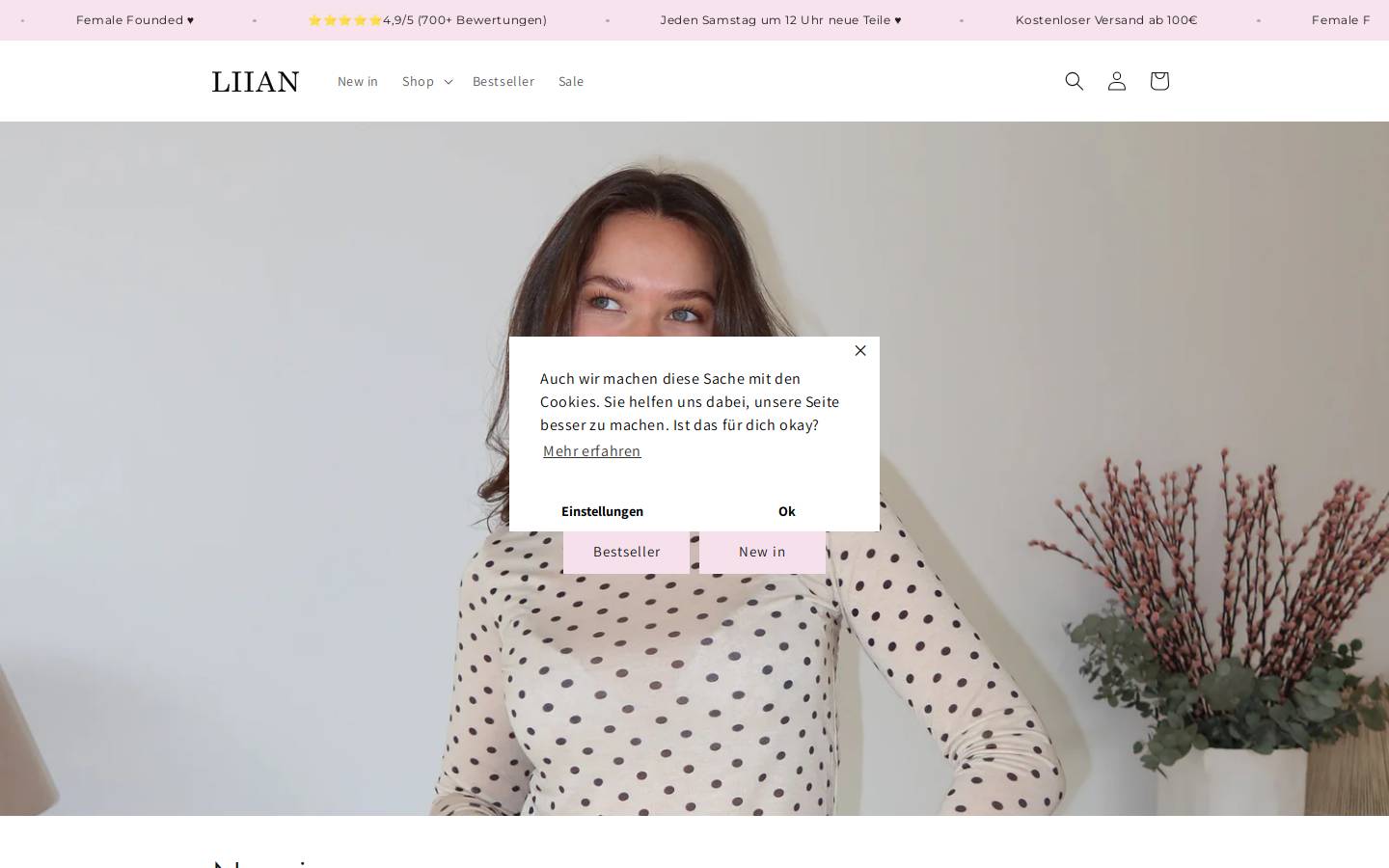 Liian homepage screenshot