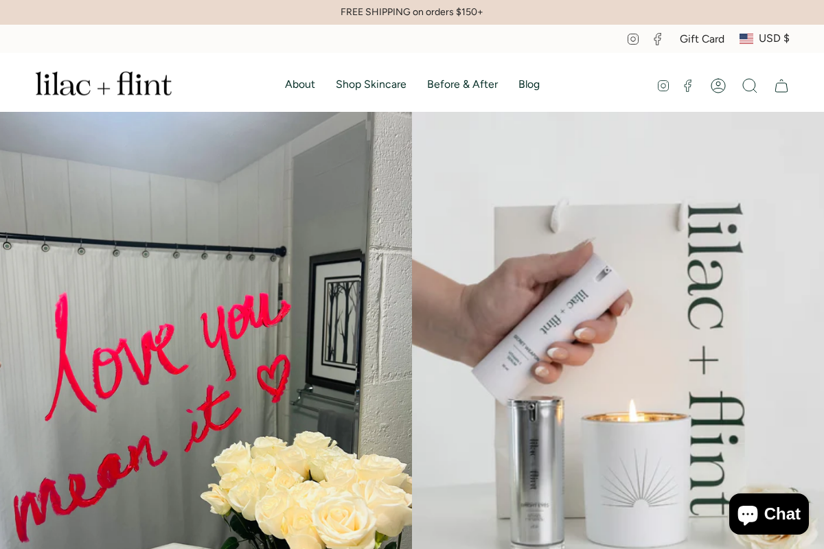 lilac + flint homepage screenshot