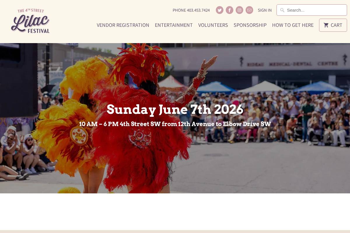 lilacfestival.net homepage screenshot