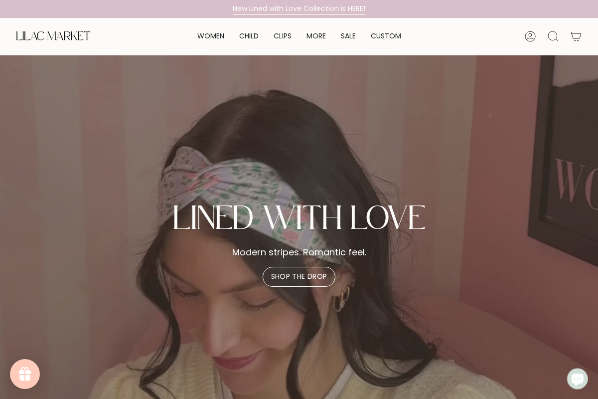 Lilac Market Headbands homepage screenshot