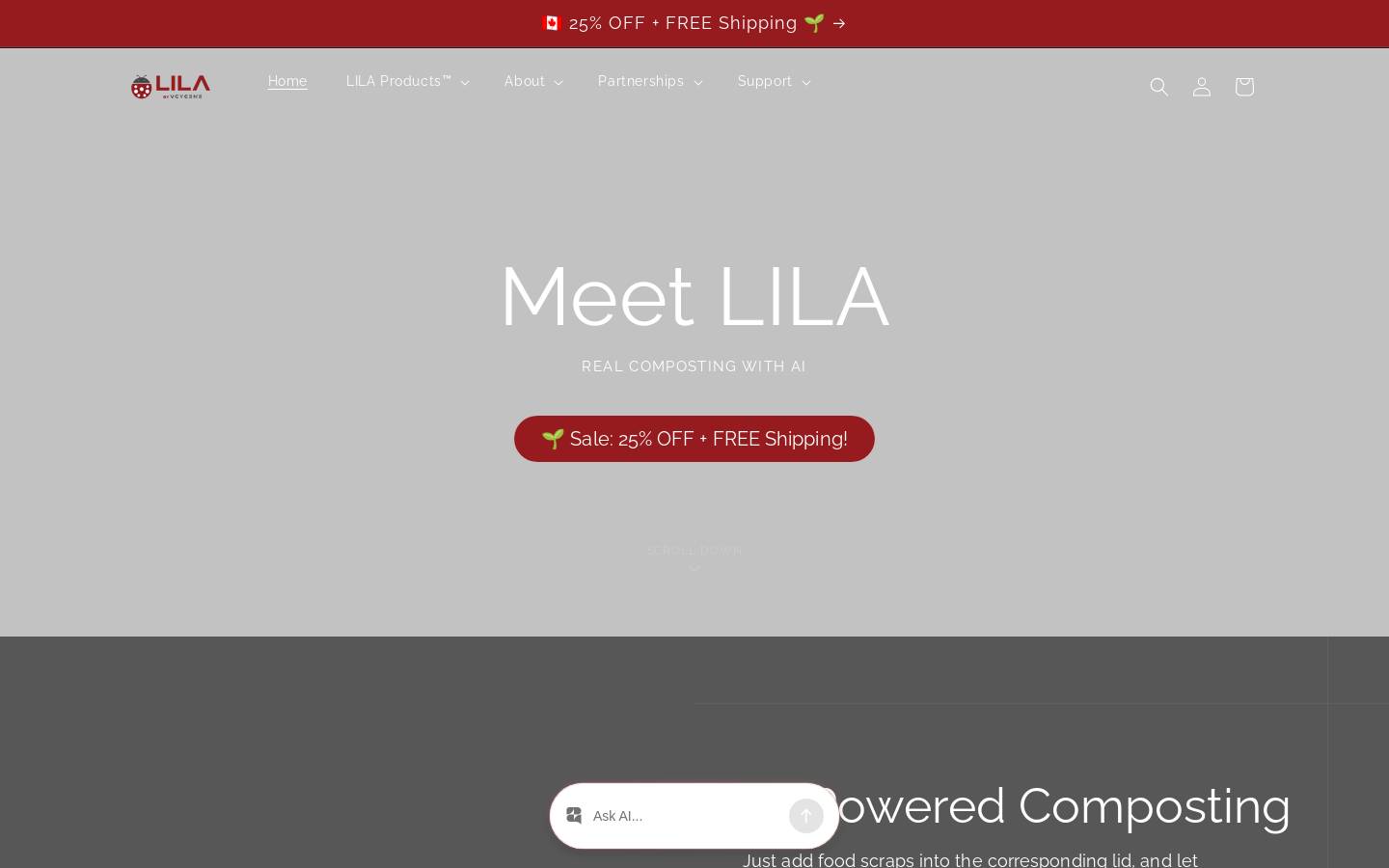 LILA Pro Composter homepage screenshot