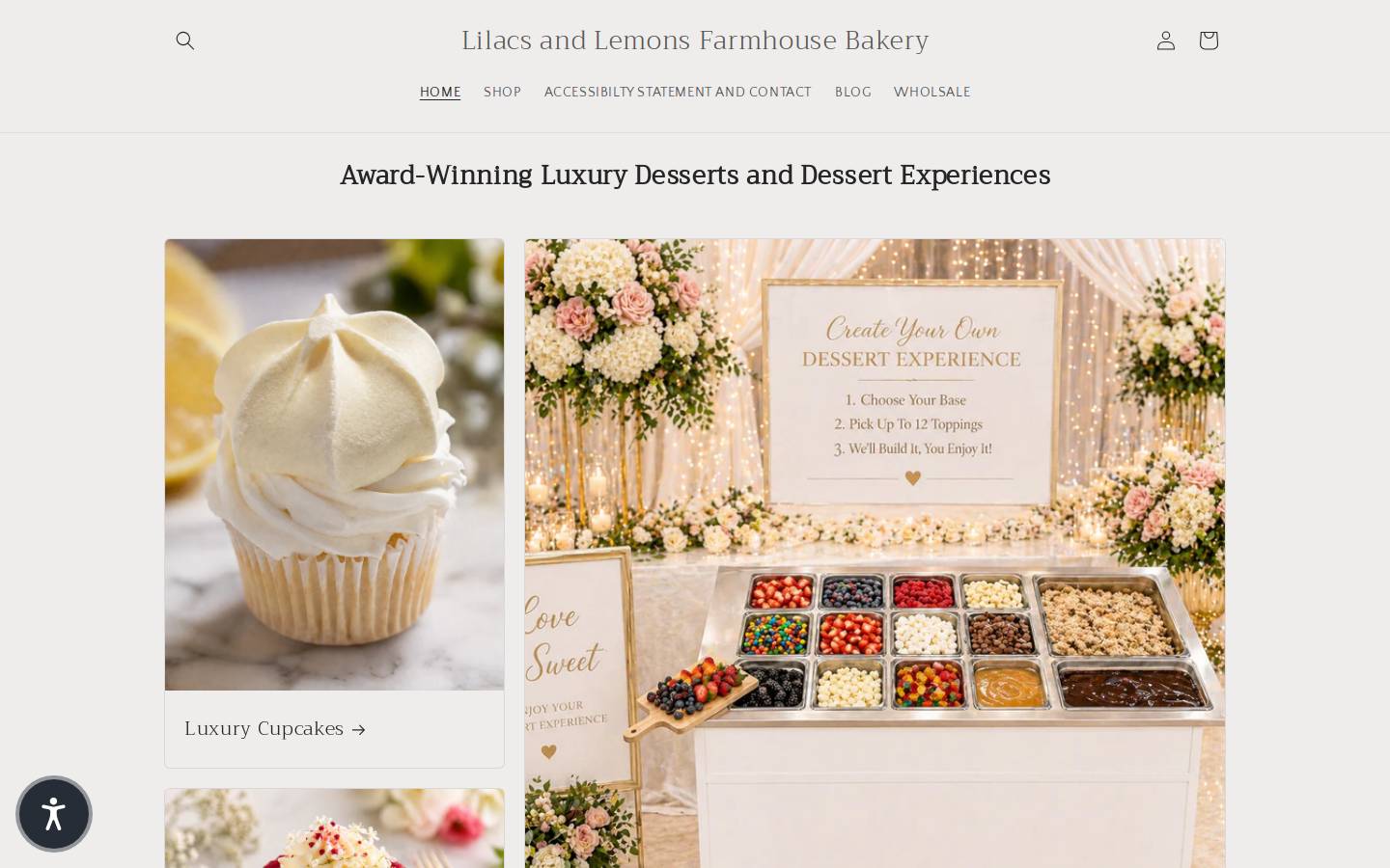 lilacslemonsbakery.com homepage screenshot